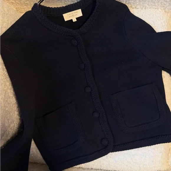 Sezane Navy Blue Women's Sweater - Picture 3 of 4